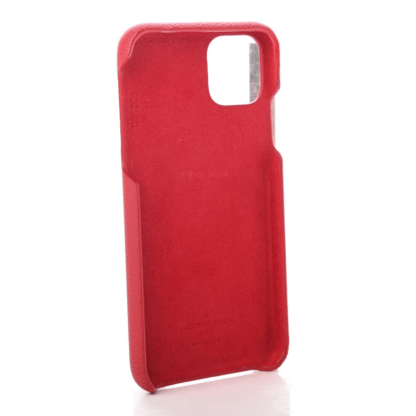 Calfskin Monogram iPhone 11 Pro Max Bumper Scarlet