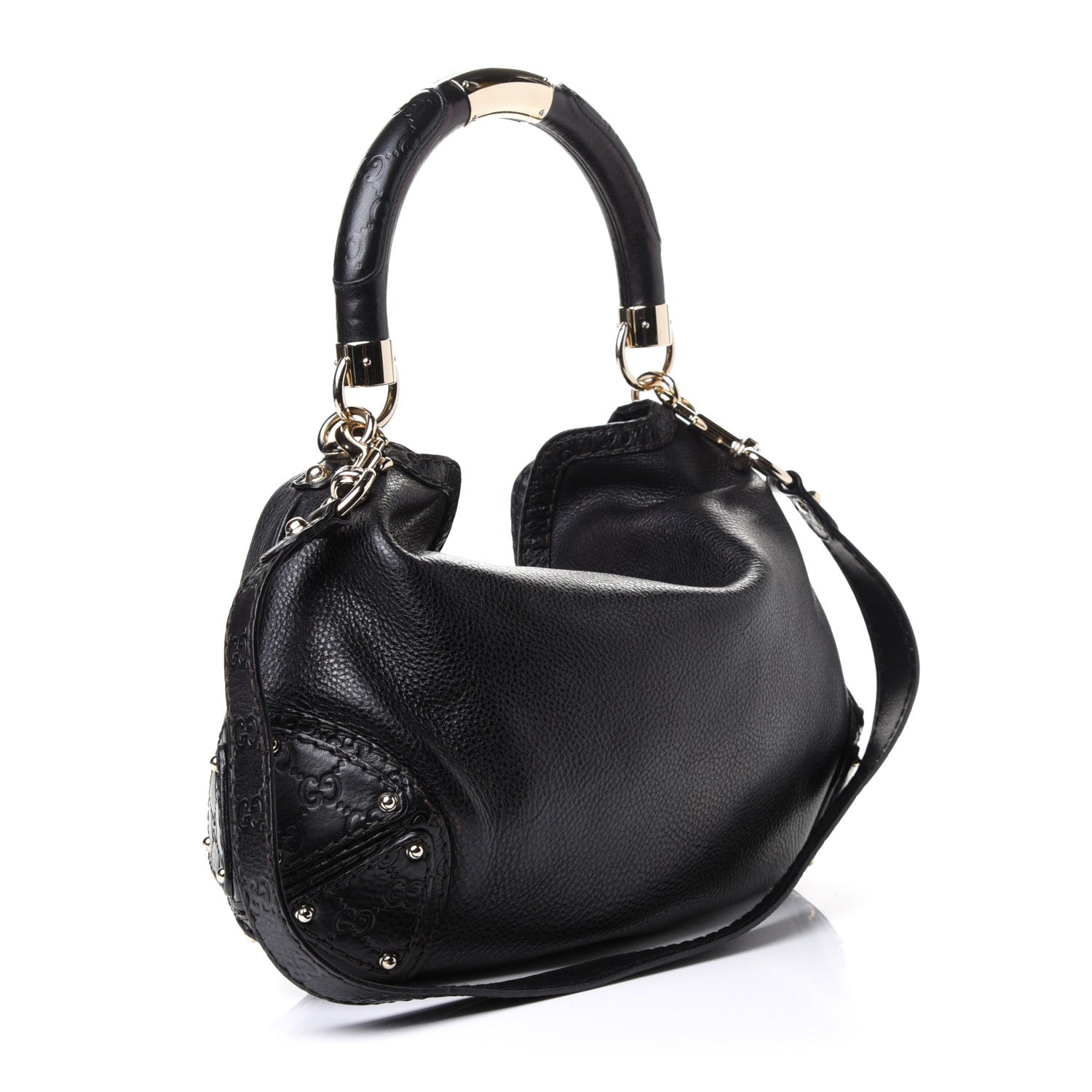 Gucci Calfskin Guccissima Bamboo Hobo 2 of 4