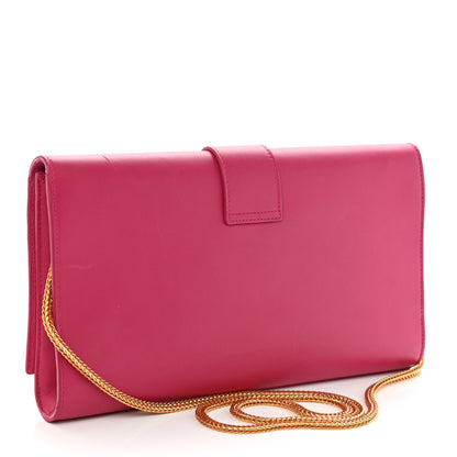 Saint Laurent Calfskin Classic Y Ligne Clutch Fuchsia 3 of 15