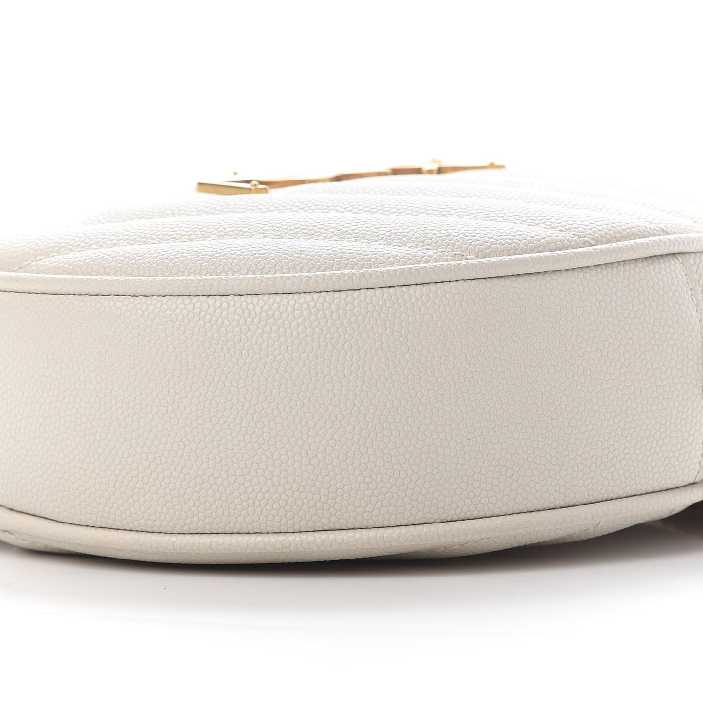 Grain De Poudre Matelasse Chevron Quilted Round Vinyle Camera Bag Crema Soft