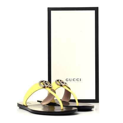 Gucci Calfskin GG Marmont Thong Sandals 36 Banana 15 of 16