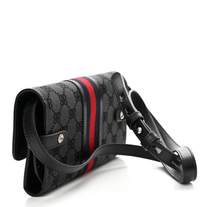 Gucci X BALENCIAGA BB Monogram Web Ophidia Crossbody Wallet Black 3 of 11