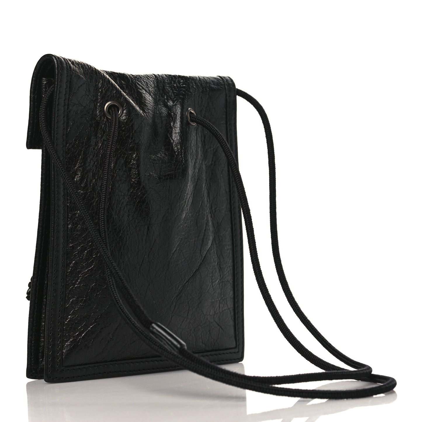 Agneau Arena Small Explorer Crossbody Pouch Black