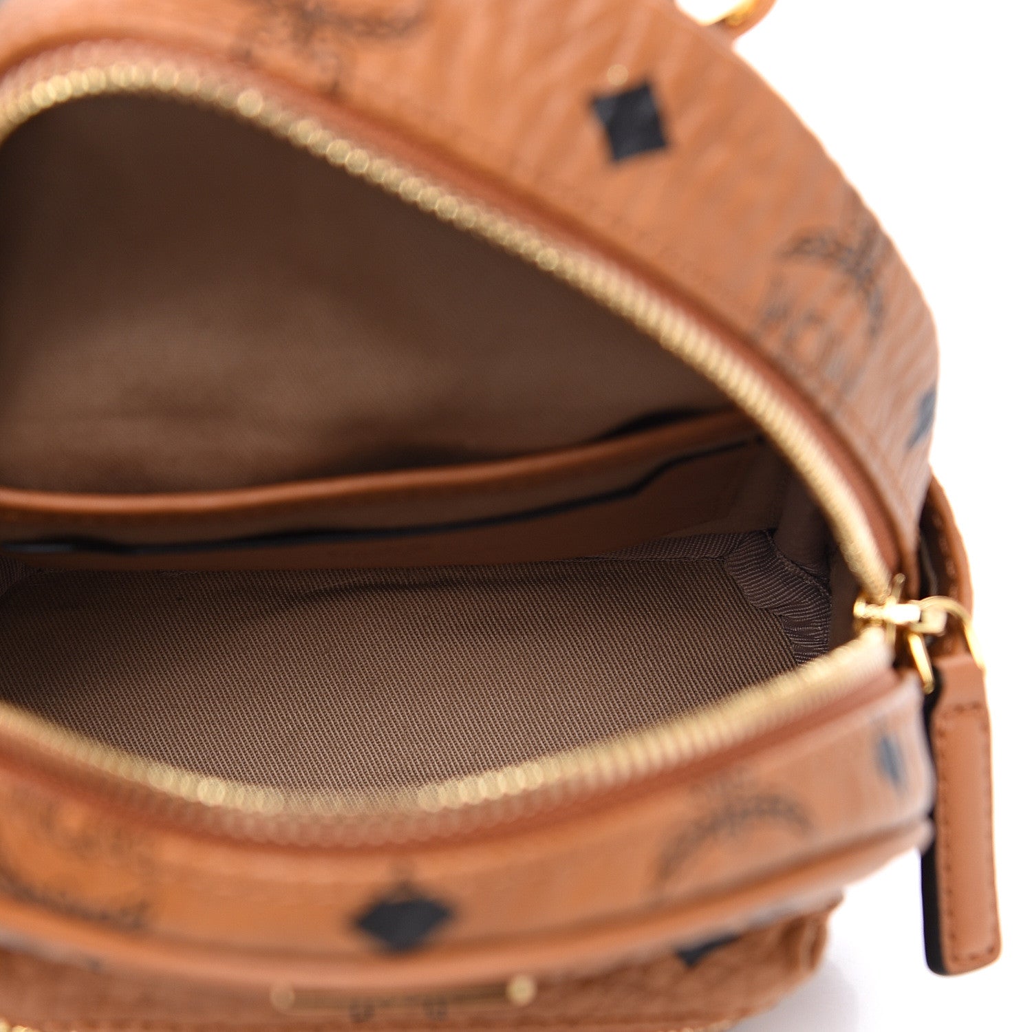 MCM Visetos Mini Backpack Crossbody Bag Cognac 4 of 8