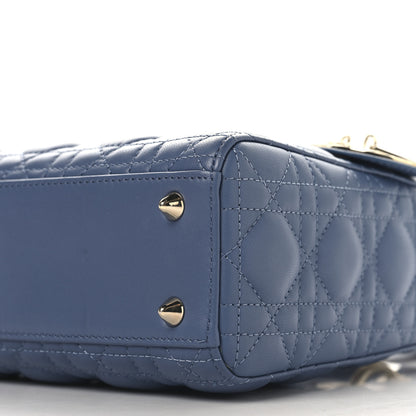 Christian Dior Lambskin Cannage Small My ABCDior Lady Dior Denim Blue 10 of 10