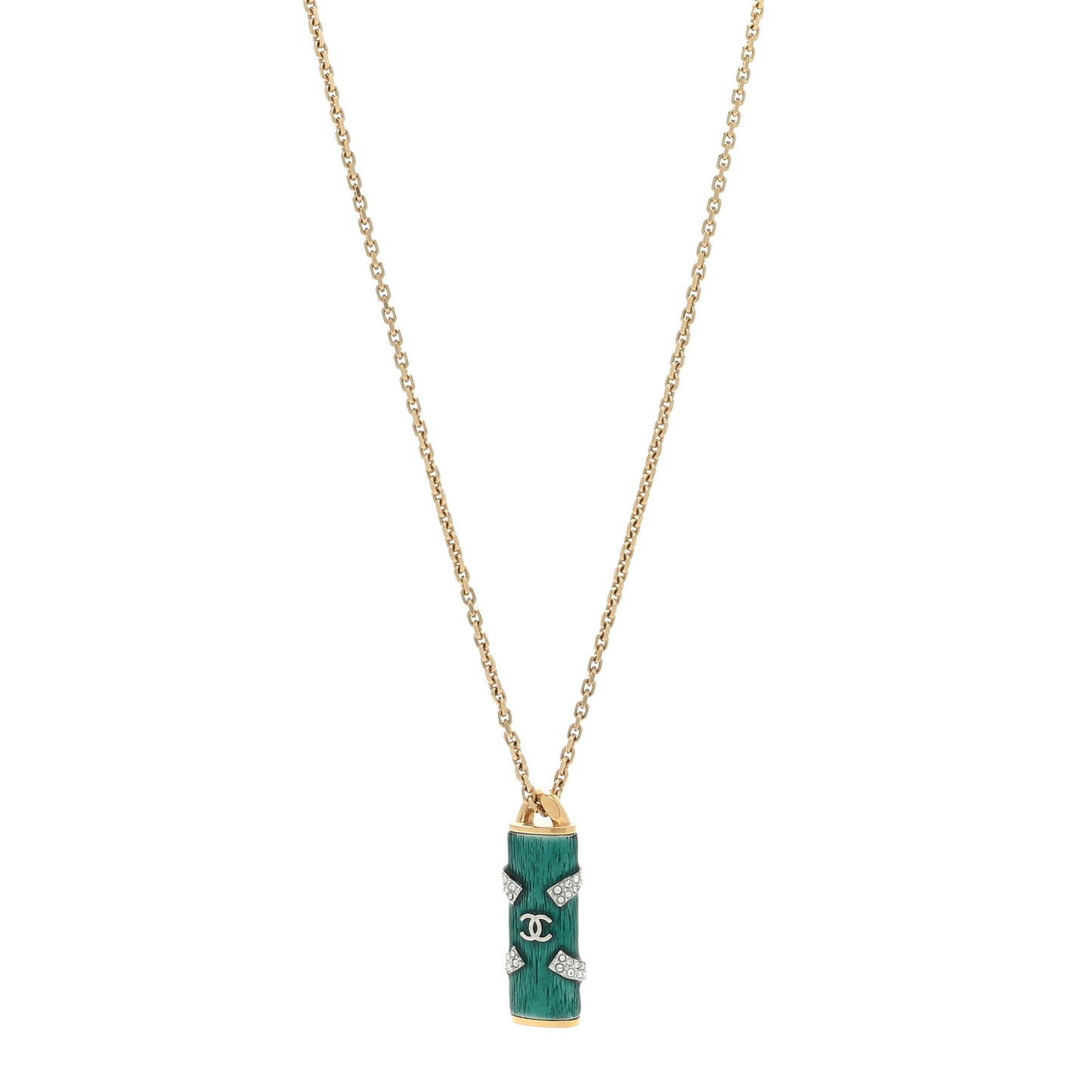 Crystal CC Forever CC Long Necklace Gold Green