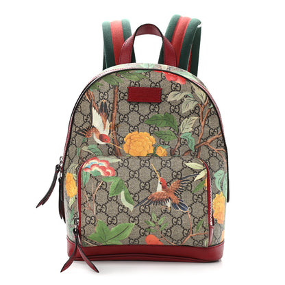 Gucci GG Supreme Monogram Tian Web Small Day Backpack Beige Multicolor Red 1 of 9