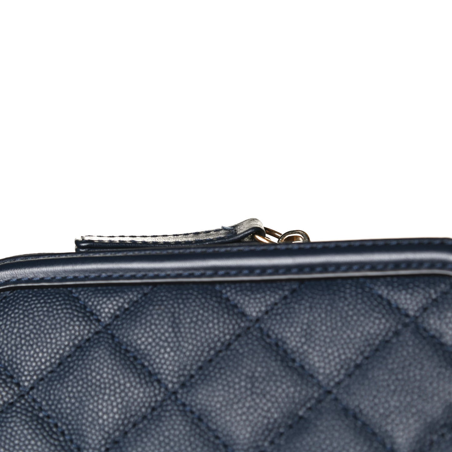 Caviar Quilted Medium CC Filigree Vanity Case Navy