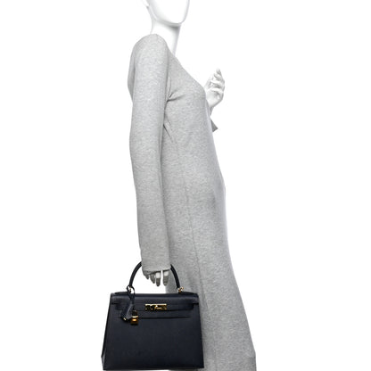 Hermes Epsom Kelly Sellier 28 Bleu Indigo 2 of 12