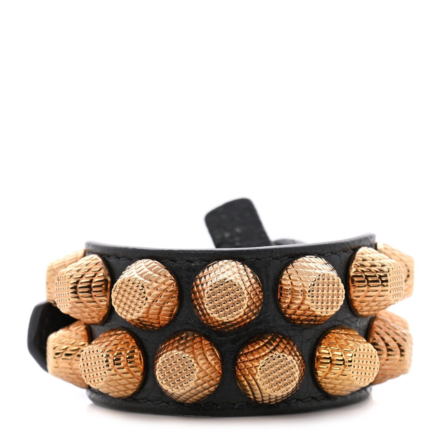 Balenciaga Agneau Arena Two Row Giant 21 Gold M Bracelet Gris Fossile 1 of 4