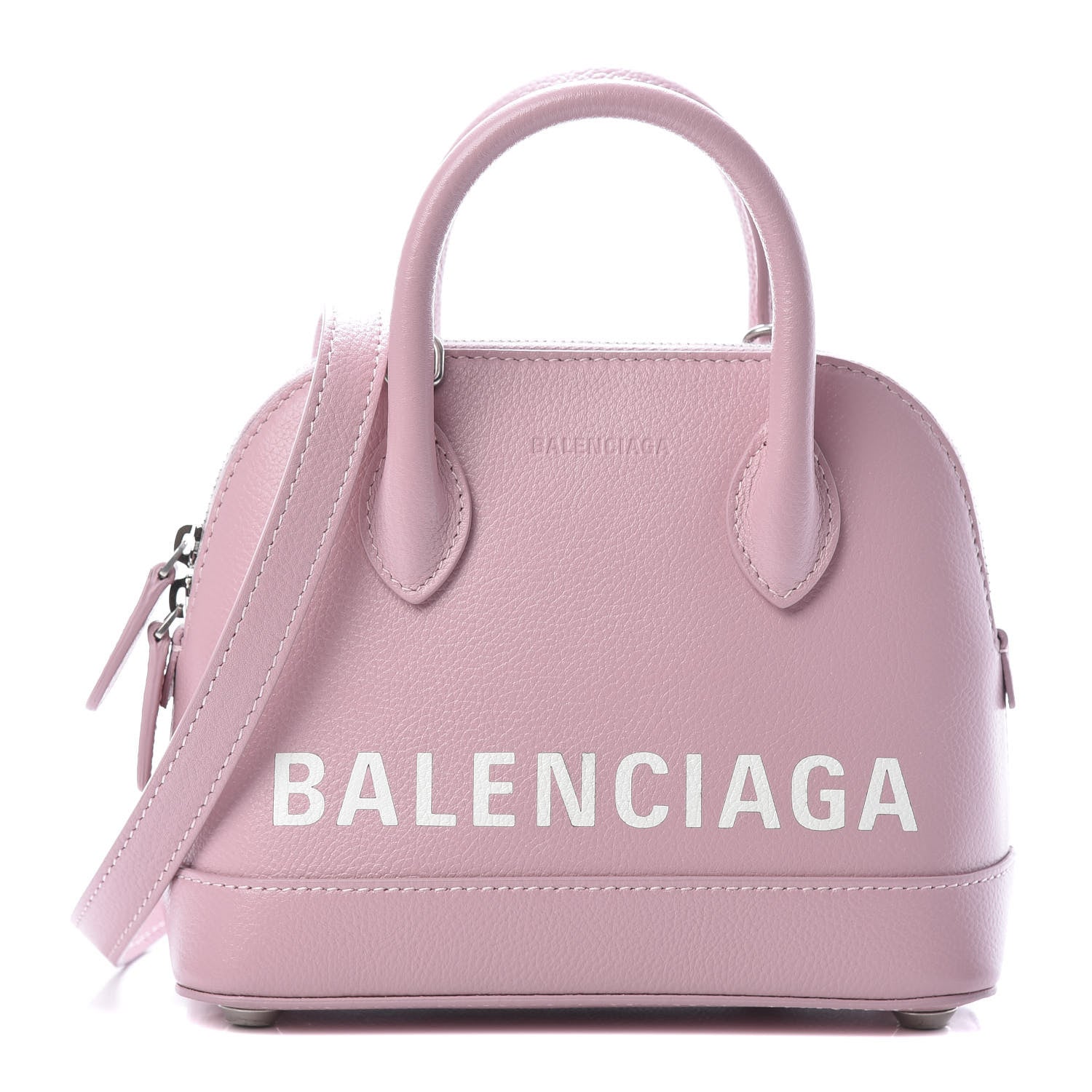 Balenciaga Grained Calfskin XXS Ville Top Handle Bag Pink White 1 of 10