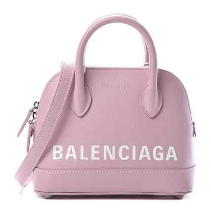 Balenciaga Grained Calfskin XXS Ville Top Handle Bag Pink White 1 of 10