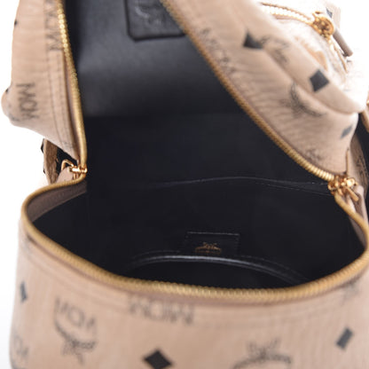 MCM Visetos Side Stud Mini Stark Backpack Beige 5 of 9