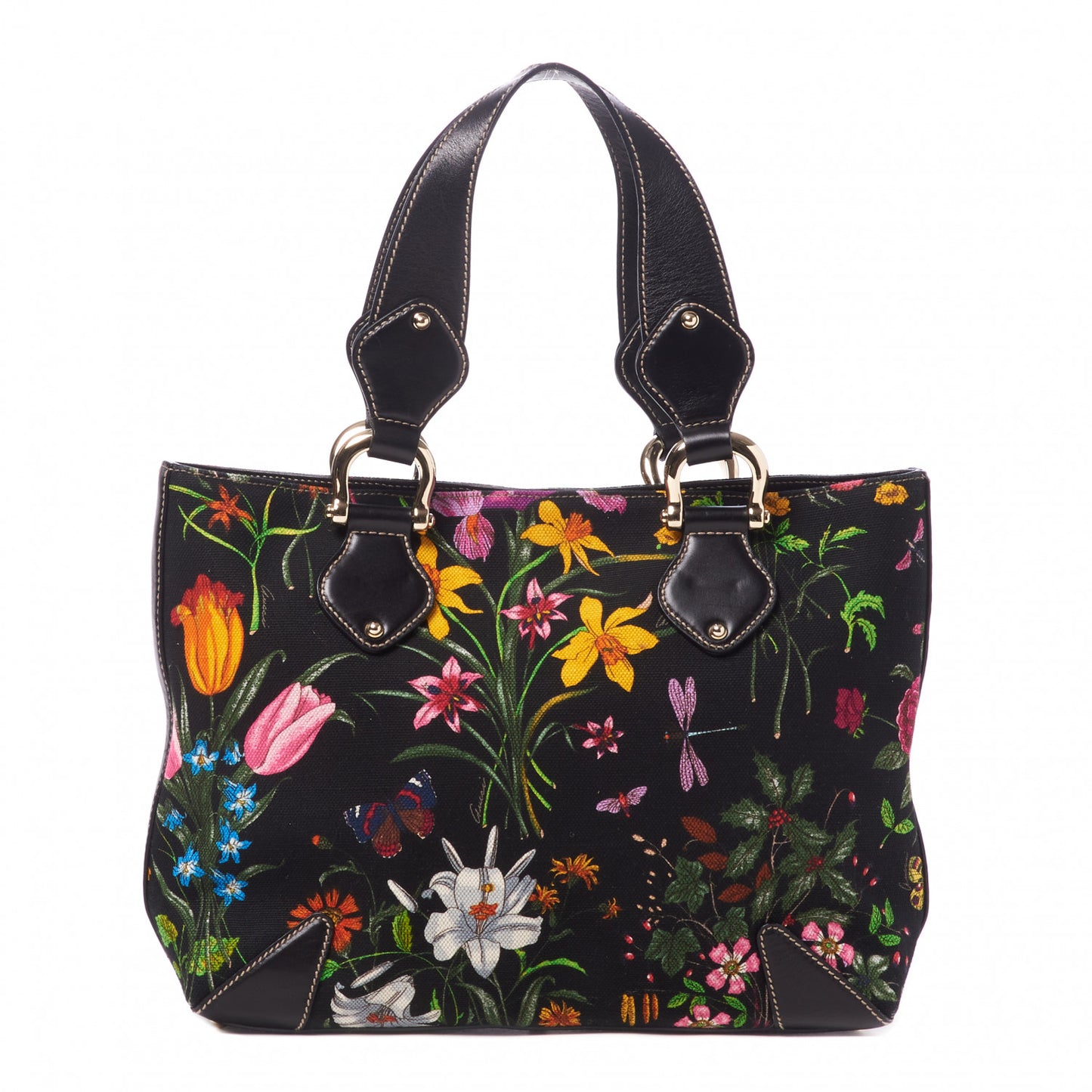 Canvas Floral Flora Tote Black
