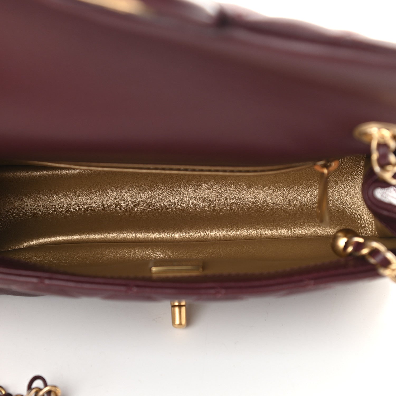 Chanel Lambskin Quilted Mini Rectangular Pearl Crush Flap Burgundy 5 of 9