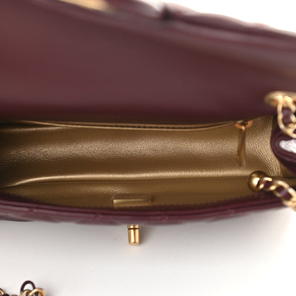 Chanel Lambskin Quilted Mini Rectangular Pearl Crush Flap Burgundy 5 of 9