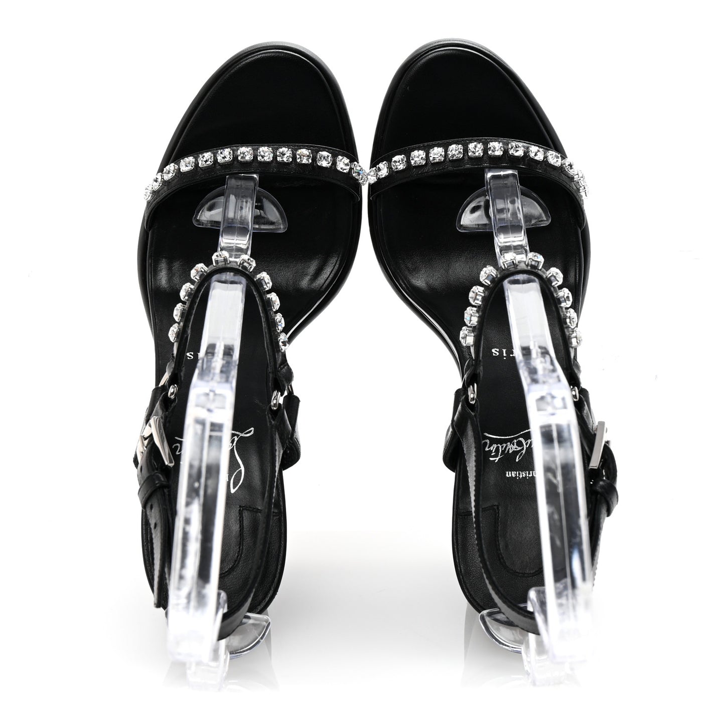 Nappa Crystal Pyrastrass 110 Wedge Sandals 40 Black