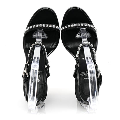 Christian Louboutin Nappa Crystal Pyrastrass 110 Wedge Sandals 40 Black 2 of 9
