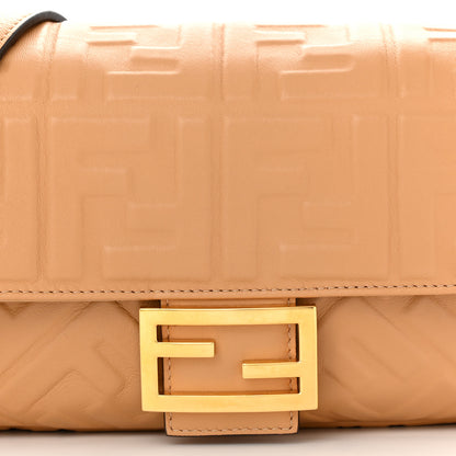 Fendi Nappa FF 1974 Embossed Baguette Miele Scuro 8 of 11