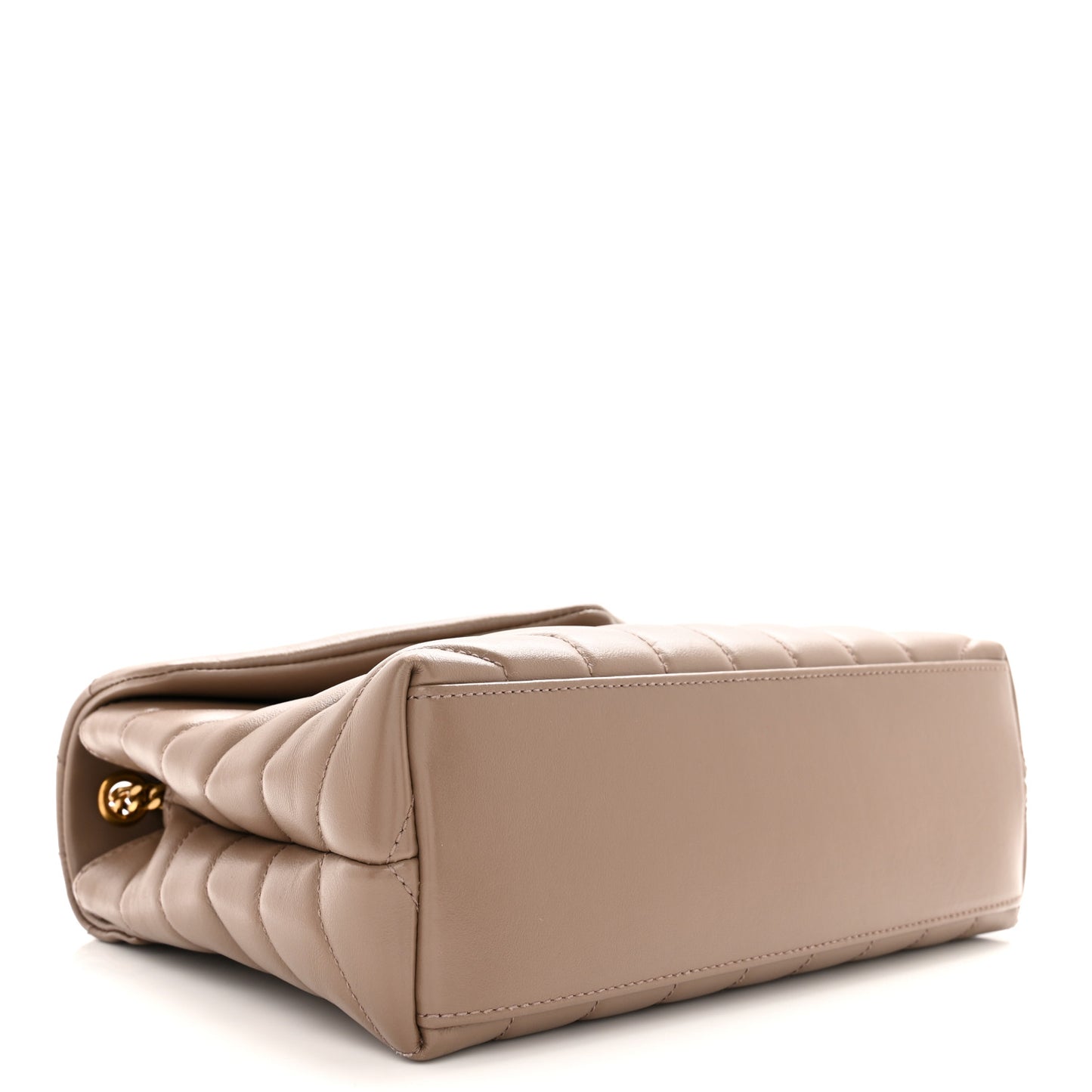 Calfskin Y Quilted Monogram Small Loulou Chain Satchel Dark Beige