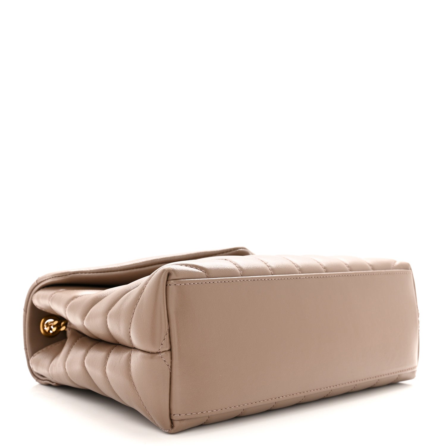 Saint Laurent Calfskin Y Quilted Monogram Small Loulou Chain Satchel Dark Beige 4 of 13