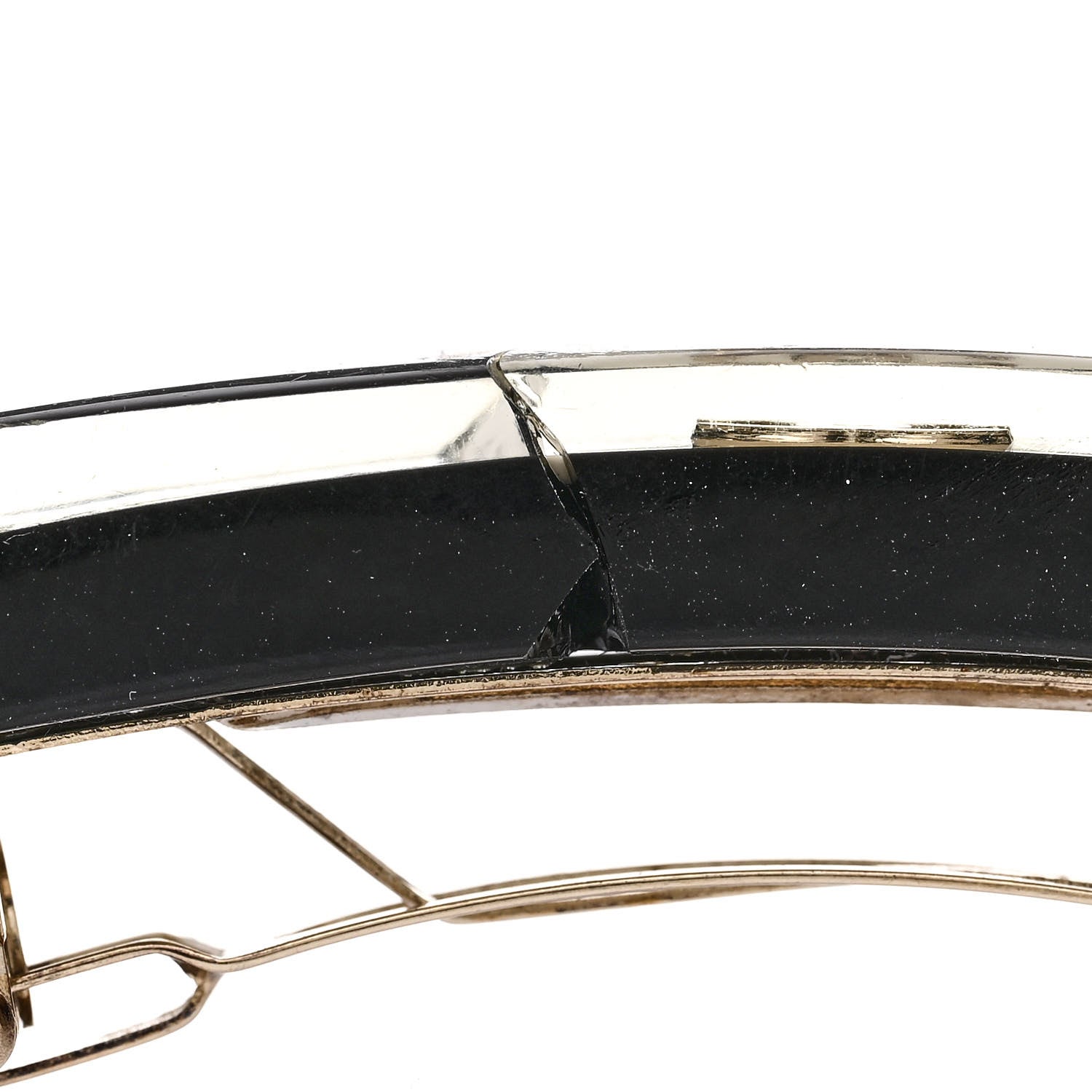 Chanel Resin Crystal CC Hair Clip Barrette Black 6 of 9