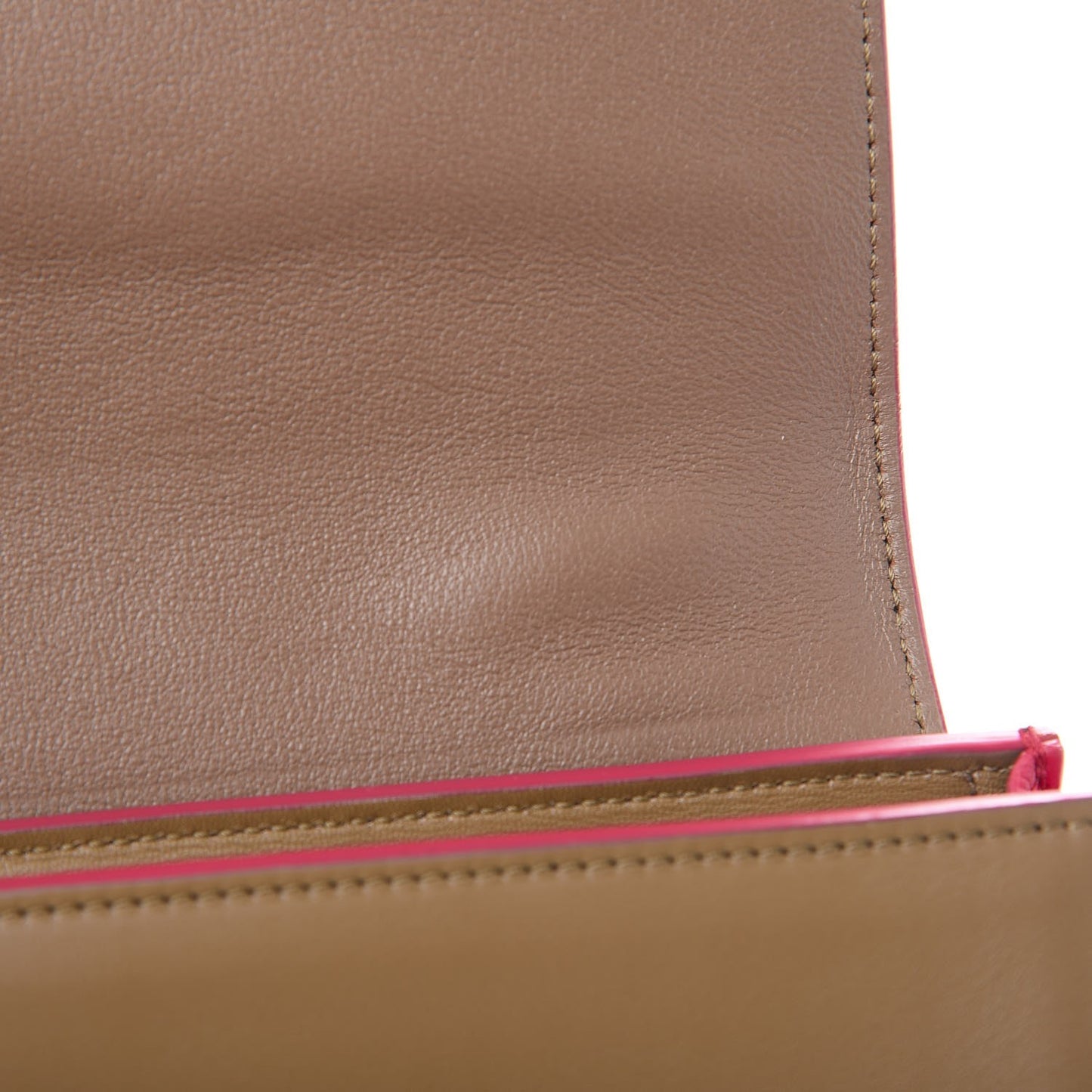 Smooth Calfskin Small Bicolor Trapeze Taupe Fuchsia