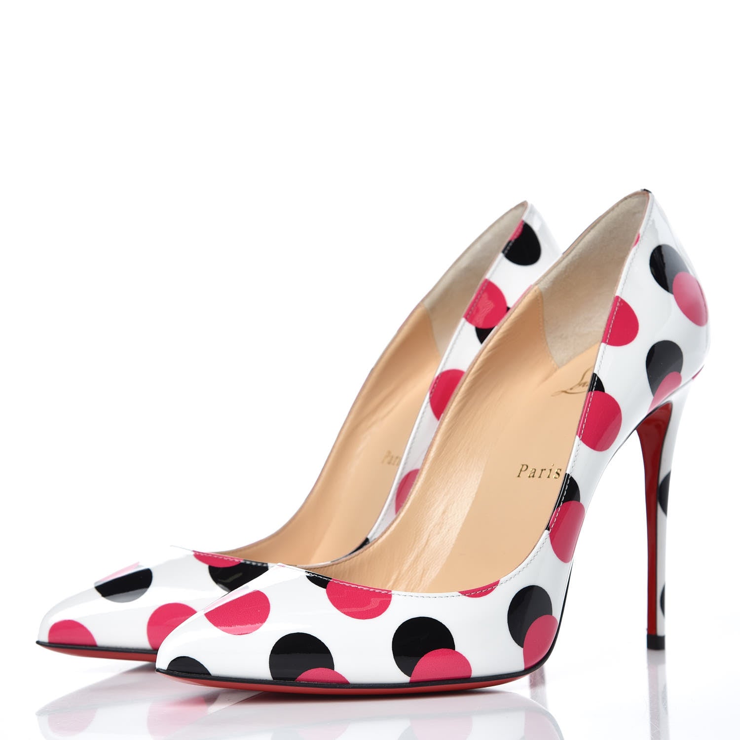 Christian Louboutin Patent Polka Dots Pigalle Follies 100 Pumps 39.5 White Bangal Rose 3 of 8