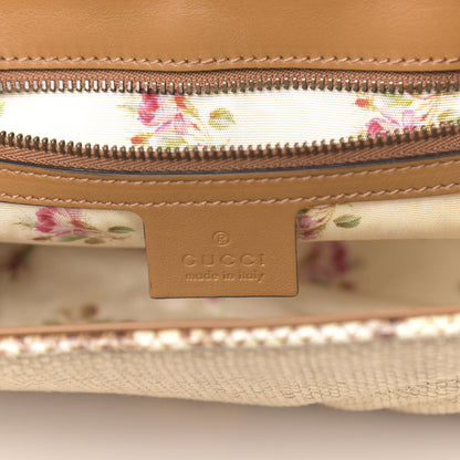 Gucci Raffia Elaphe Matelasse Small GG Marmont Shoulder Bag Natural Cream Brown 6 of 11