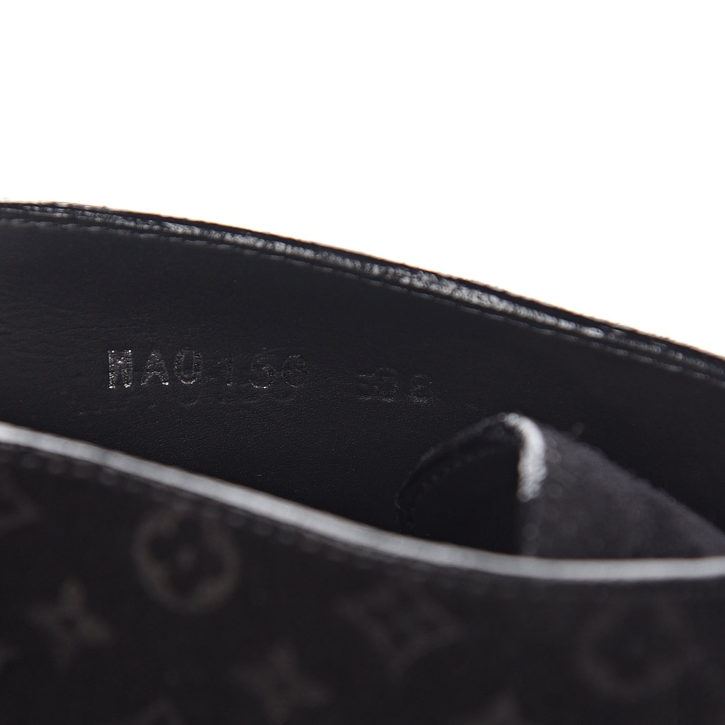 Suede Embossed Monogram Frosty Wedge Low Boots 38 Black