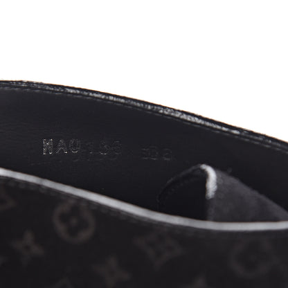Louis Vuitton Suede Embossed Monogram Frosty Wedge Low Boots 38 Black 9 of 9