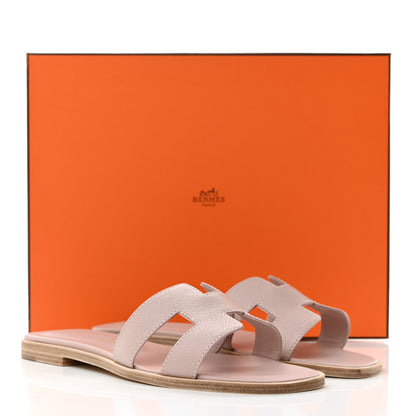 Hermes Epsom Oran Sandals 36.5 Rose Porcelaine 9 of 9
