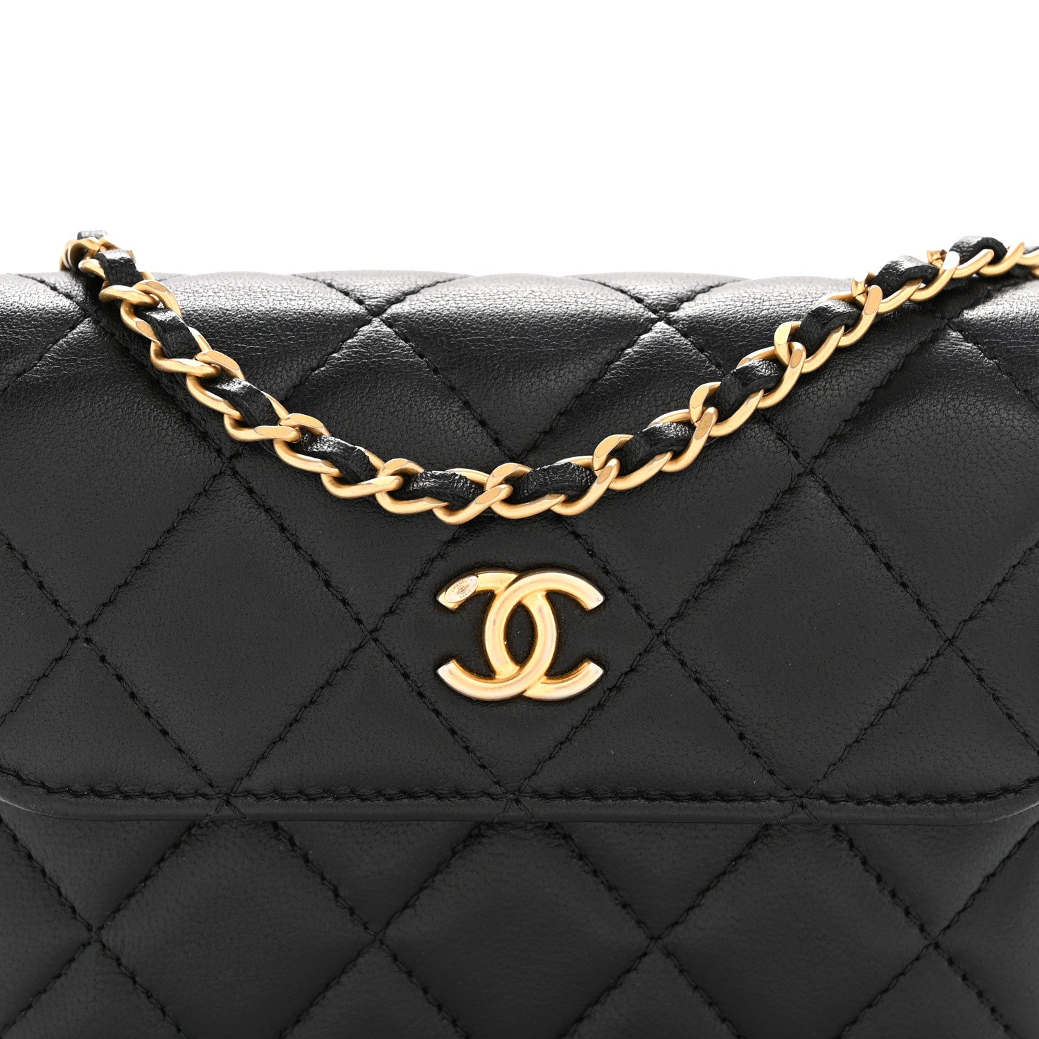 Chanel Lambskin Quilted Pearl Crush Flap With Chain Black 9 of 12