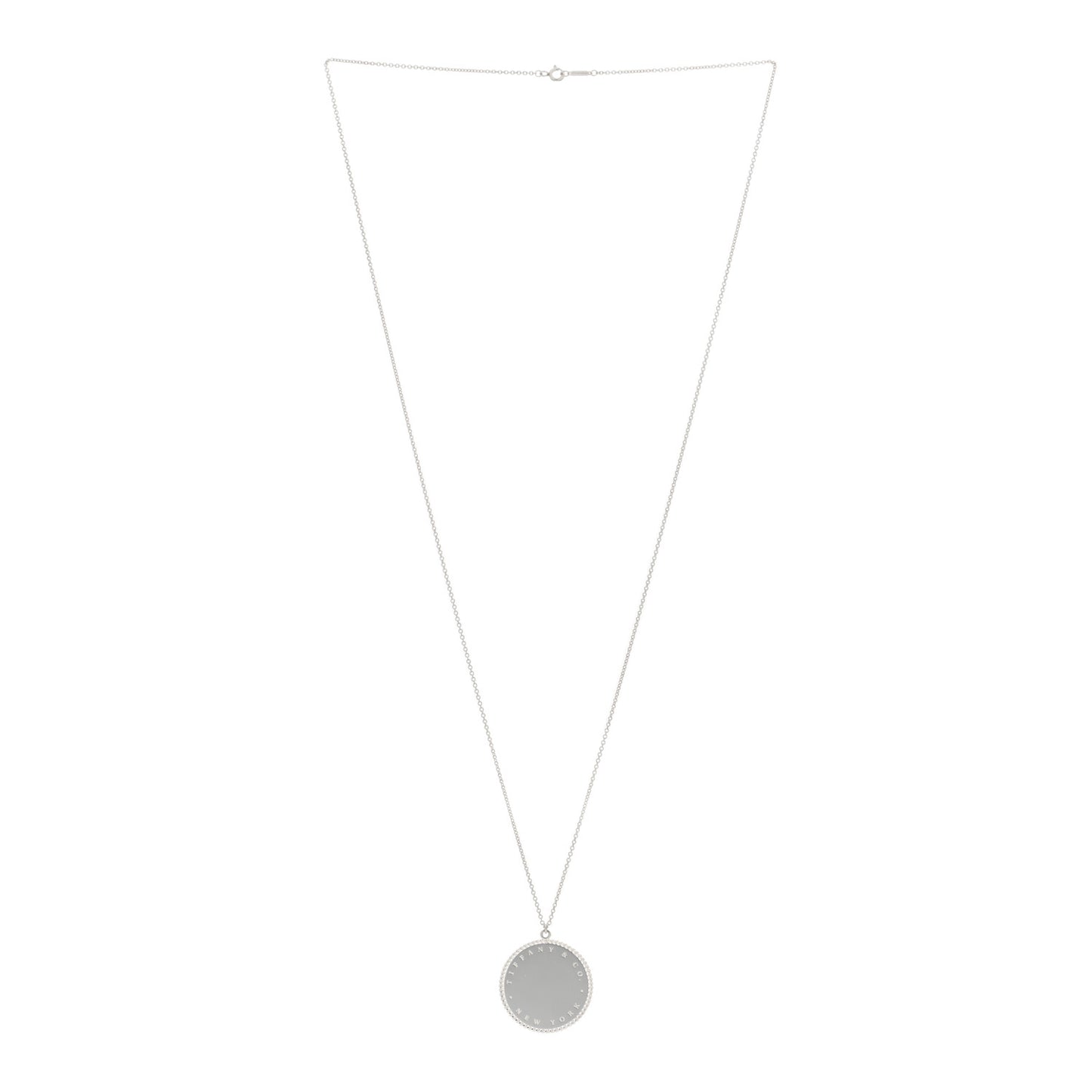 Sterling Silver Twist Round Charm Necklace