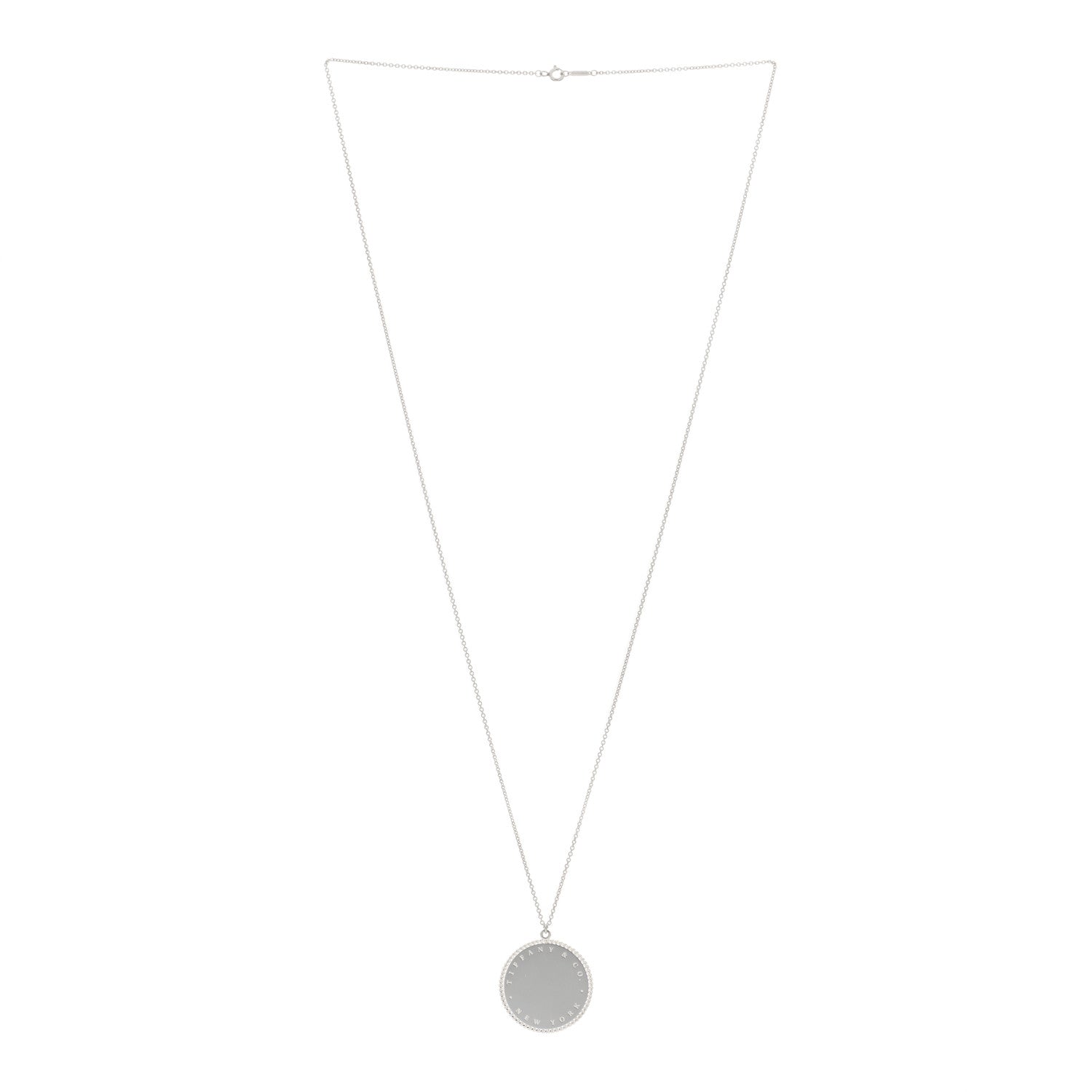 Tiffany Sterling Silver Twist Round Charm Necklace 2 of 3