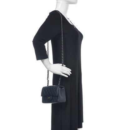 Chanel Iridescent Caviar Quilted Mini Rectangular Flap Navy Blue 2 of 11