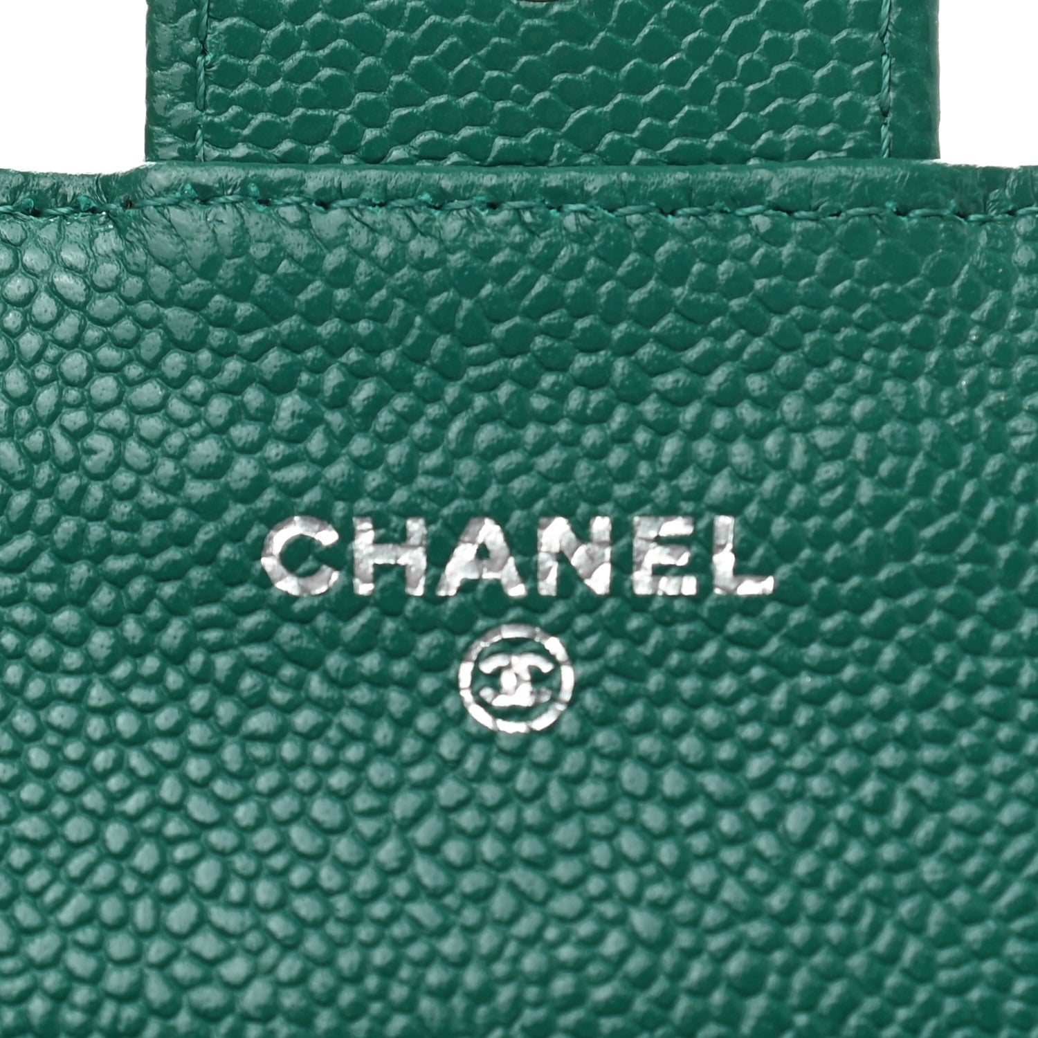 Chanel Caviar Quilted Large Gusset Flap Wallet Green 6 of 8