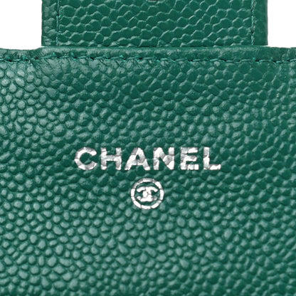 Chanel Caviar Quilted Large Gusset Flap Wallet Green 6 of 8