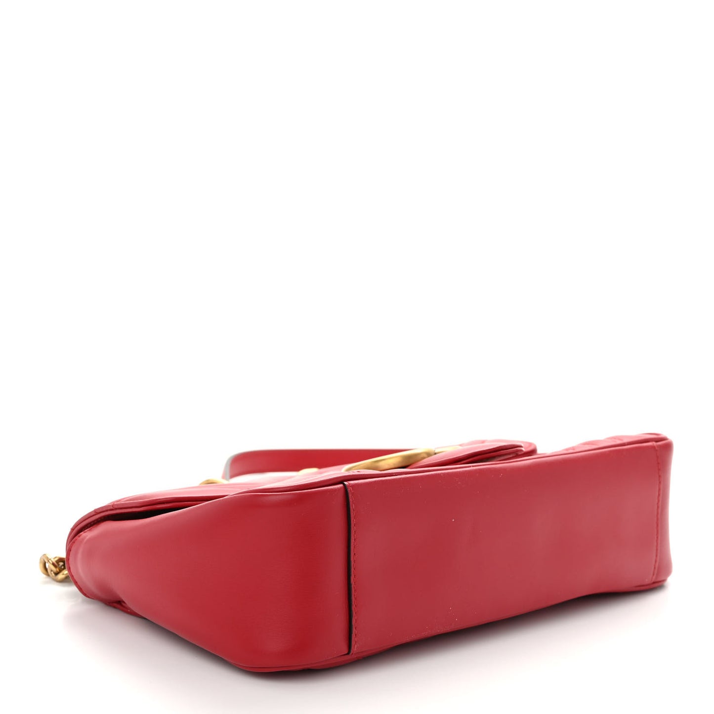 Calfskin Matelasse Small GG Marmont Shoulder Bag Hibiscus Red