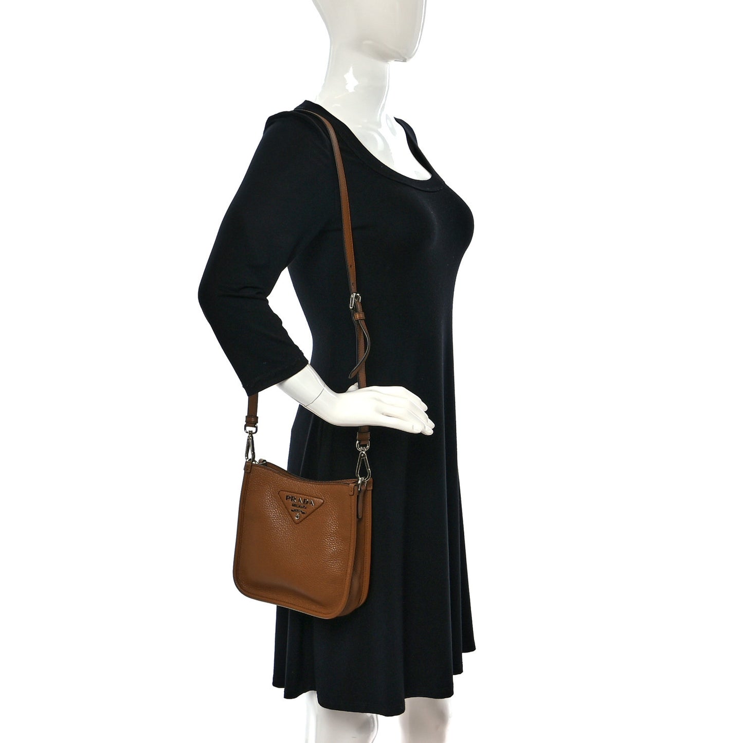 Vitello Daino Soft Mini Hobo Messenger Bag Caramel