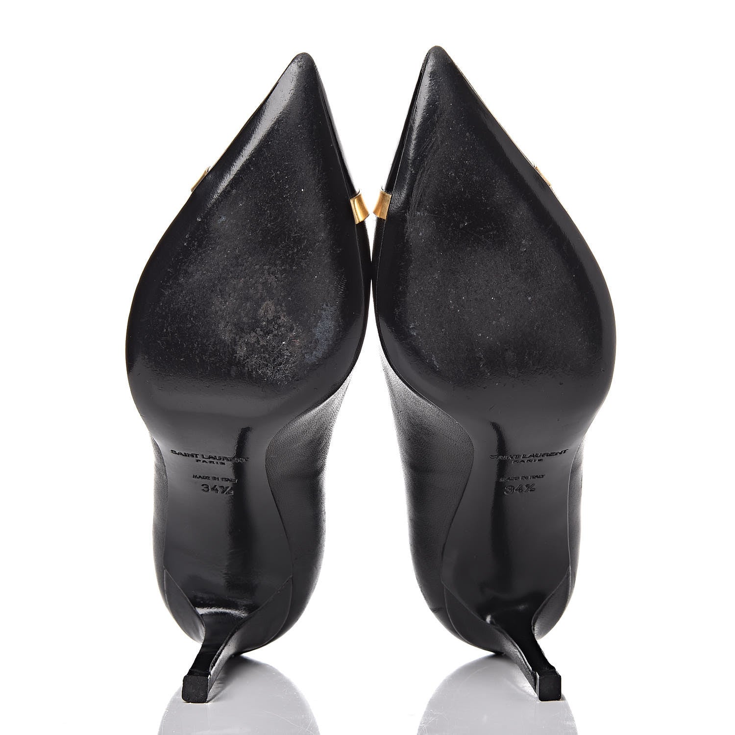Saint Laurent Leather Classic Paris 80 Cap Toe Escarpin Pumps 34.5 Black 9 of 22