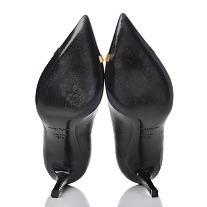 Saint Laurent Leather Classic Paris 80 Cap Toe Escarpin Pumps 34.5 Black 9 of 22