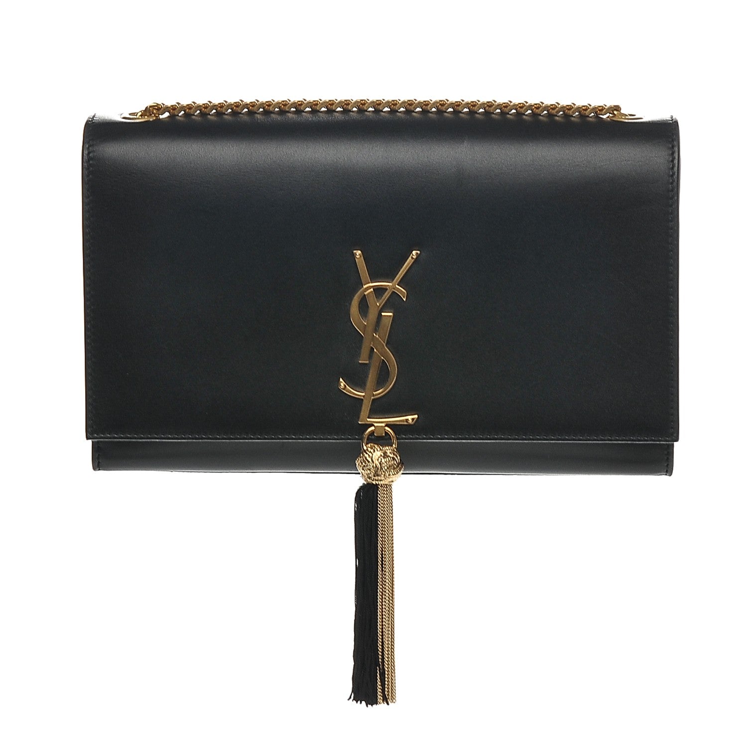 Saint Laurent Smooth Calfskin Medium Classic Monogram Kate Tassel Satchel Black 1 of 8