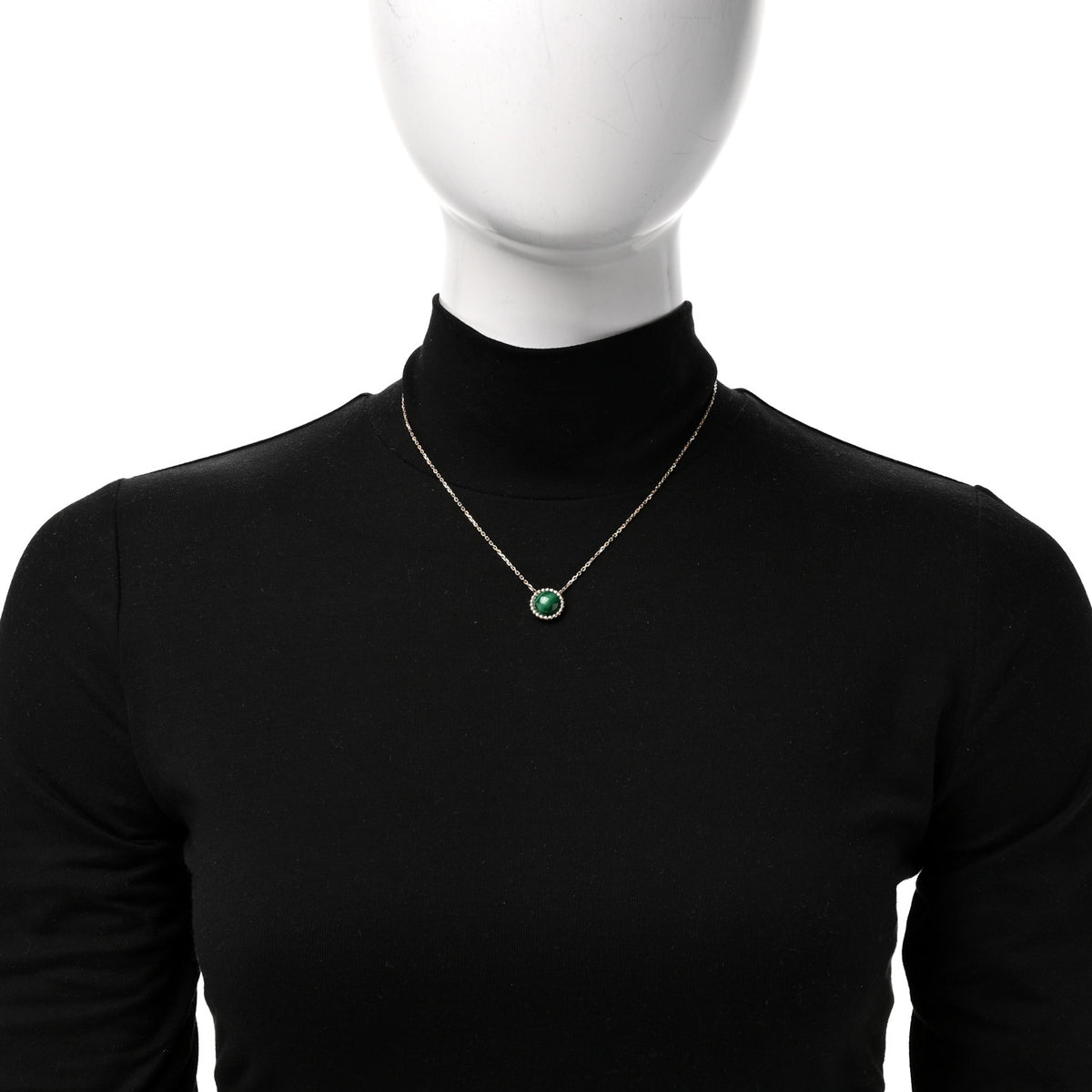 Van Cleef & Arpels 18K Yellow Gold Malachite Perlee Couleurs Pendant Necklace 2 of 6