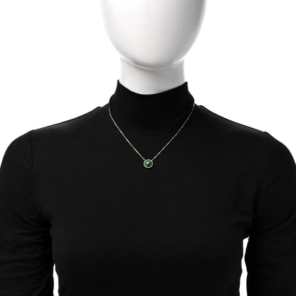 Van Cleef & Arpels 18K Yellow Gold Malachite Perlee Couleurs Pendant Necklace 2 of 6