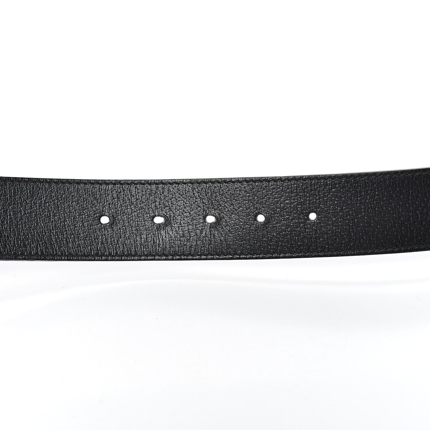 Textured Dollar Calfskin Nickel Double G 40mm Belt 105 42 Black