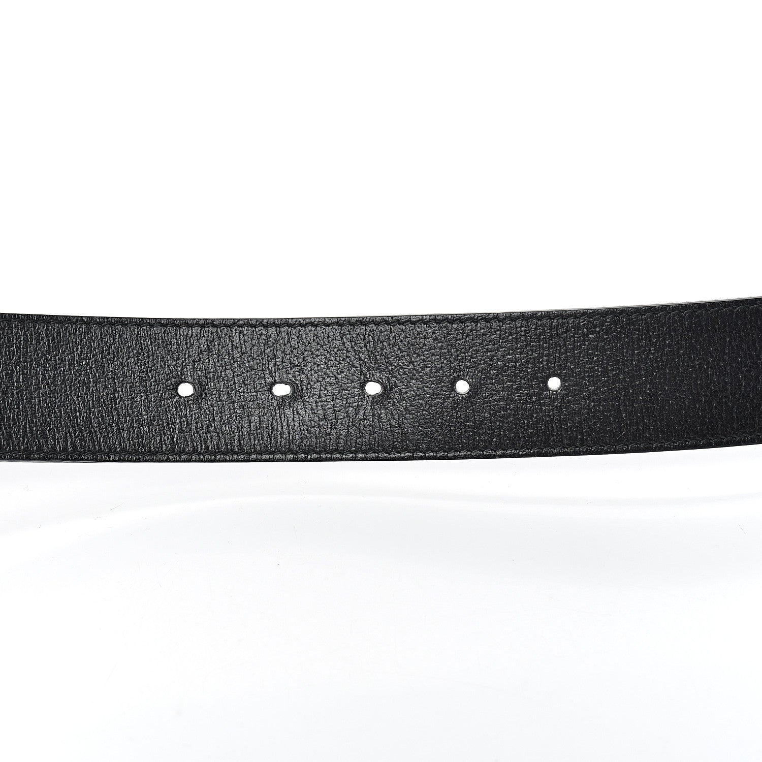 Gucci Textured Dollar Calfskin Nickel Double G 40mm Belt 105 42 Black 5 of 8