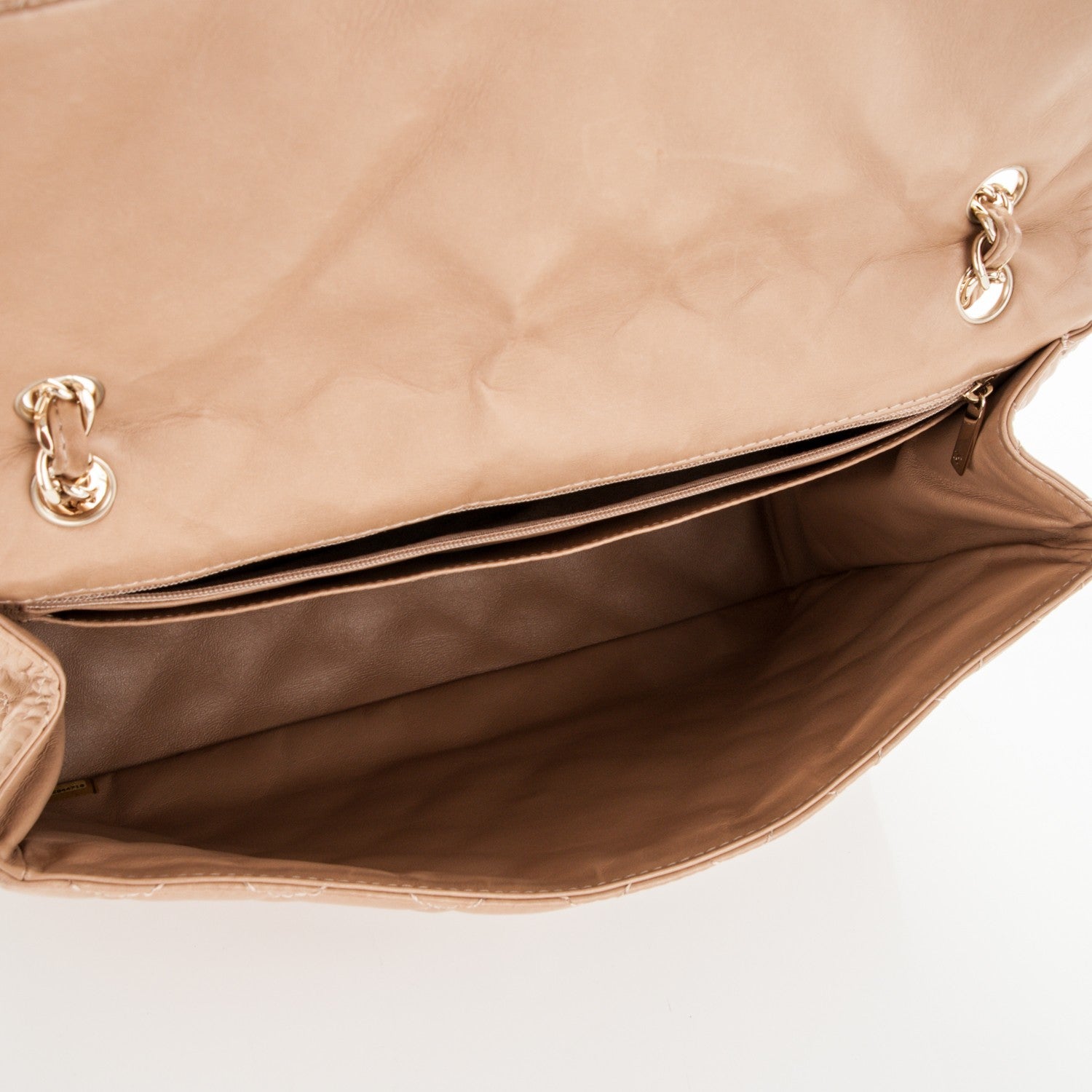 Chanel Lambskin Quilted Maxi Single Flap Beige 5 of 7