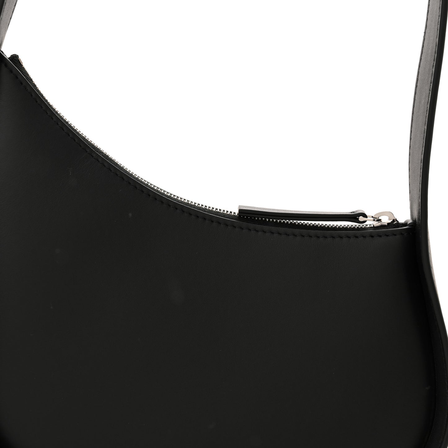 Smooth Calfskin Half Moon Shoulder Bag Black