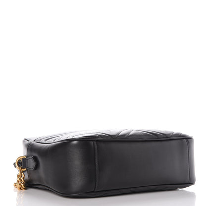 Gucci Calfskin Matelasse Medium GG Marmont Chain Shoulder Bag Black 4 of 8